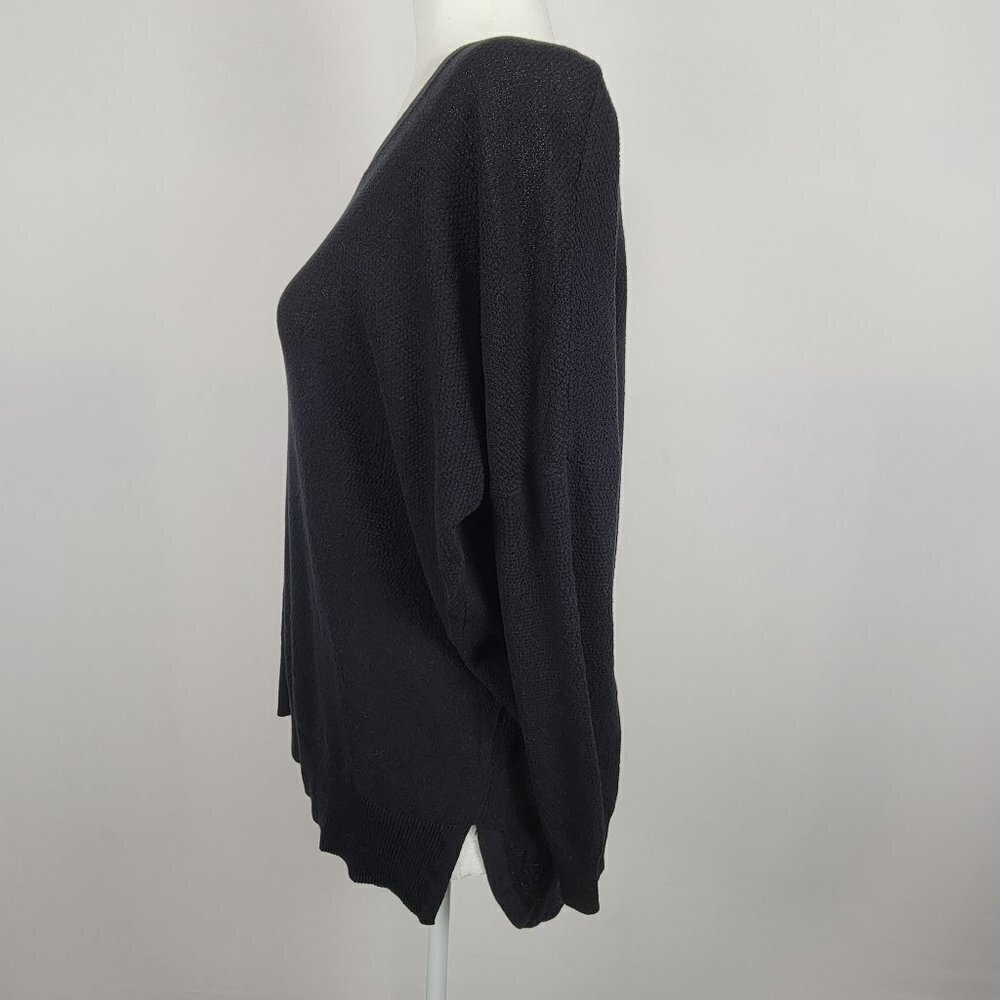 Madewell Knit Top Black Boat Half Sleeve Neck Stretch Santana Knit Size M - Picture 3 of 6